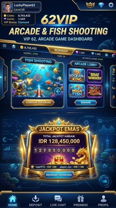 Layar utama 62vip — antarmuka bersih setelah instalasi